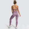 2021 sports bra and leggings two piece yoga suit sport wear fitness - Image 4